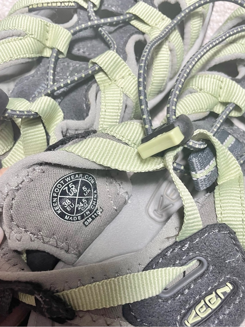 Keen Women’s Strappy Closed-Toe Sandals in Light Green and Gray - Picture 3 of 4